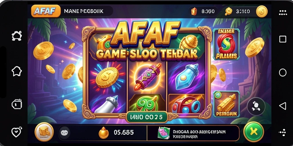 Tampilan gameplay AFAF yang mengasyikkan dengan simbol slot berwarna-warni.