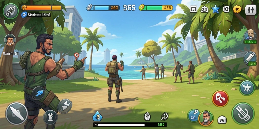 Tampilan gameplay ASG55 yang penuh warna dan seru.