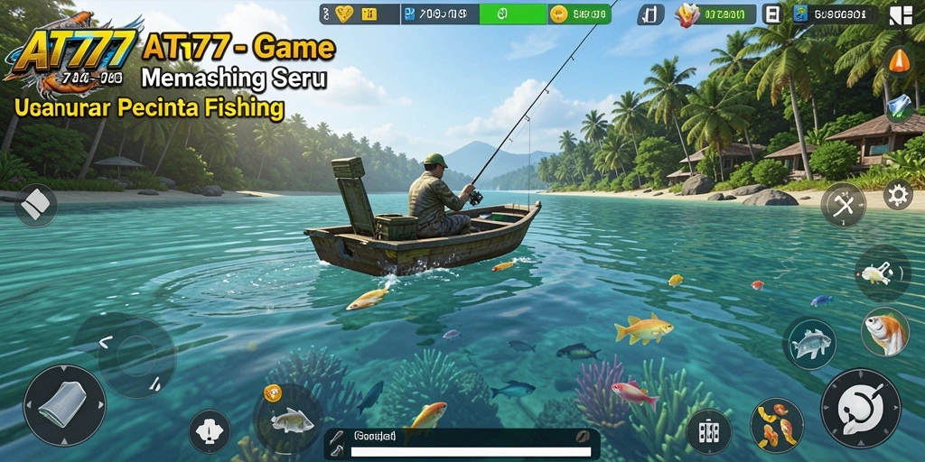Tampilan gameplay AT777 yang seru saat memancing ikan.