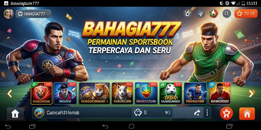 Tampilan gameplay BAHAGIA777 dengan berbagai opsi taruhan olahraga.