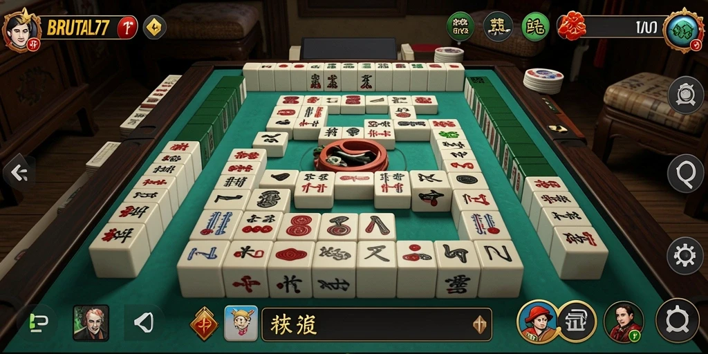 Tampilan gameplay menarik dalam game Mahjong BRUTAL77.