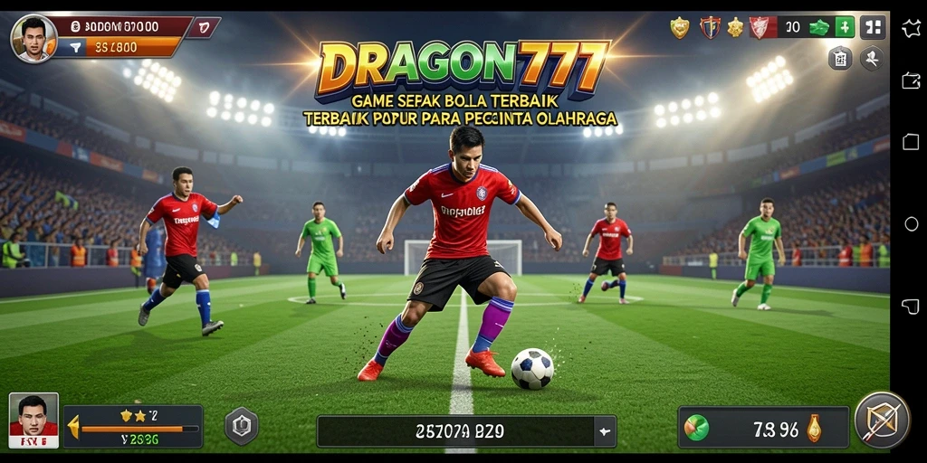 Screenshot DRAGON777 menampilkan aksi seru di lapangan hijau.