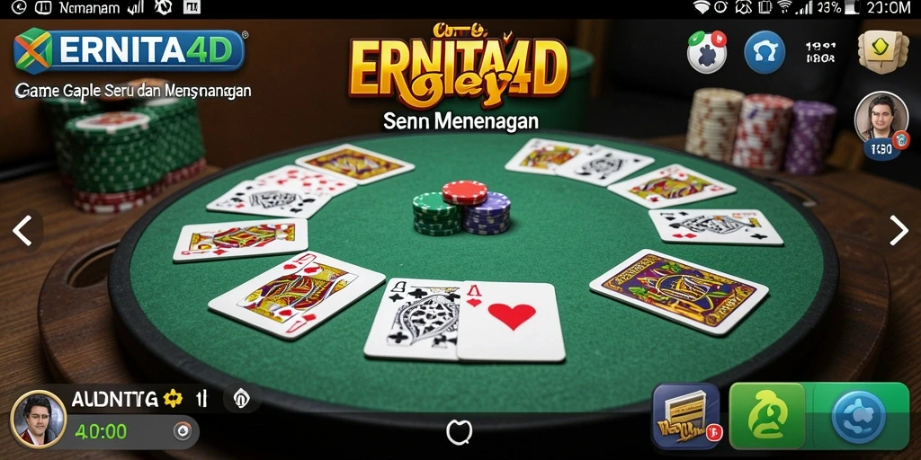 Screenshot gameplay ERNITA4D yang seru dalam permainan Gaple.