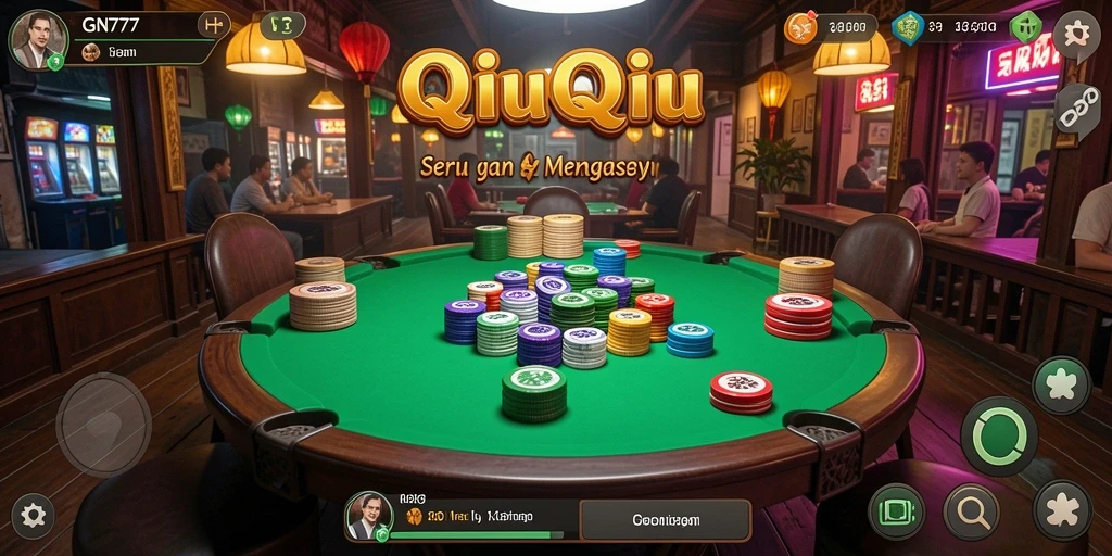Tangkapan layar utama GN777 menampilkan gameplay QiuQiu yang mendebarkan.