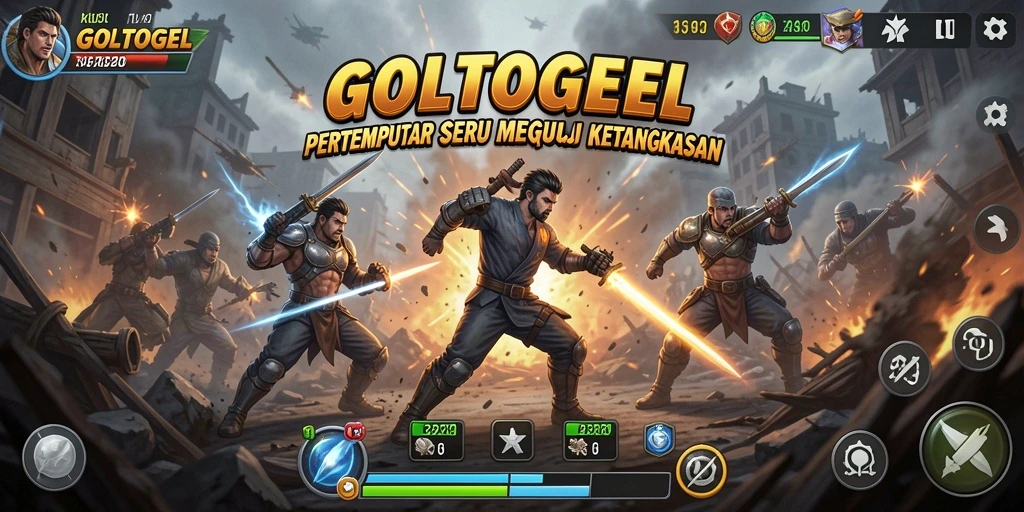 Tampilan gameplay GOLTOGEL yang dinamis dan penuh aksi.