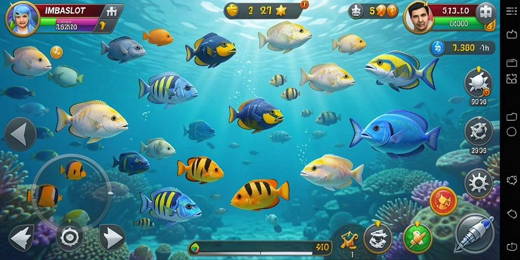 Tampilan gameplay seru menembak ikan di IMBASLOT.