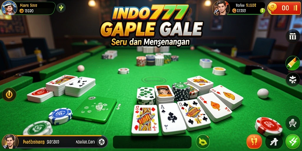 Tampilan menarik dari gameplay Gaple di INDO777.