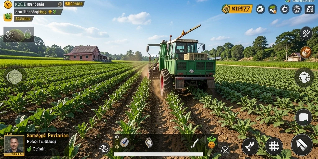 Screenshot gameplay KOPI77 menampilkan pengelolaan perkebunan kopi yang menarik.