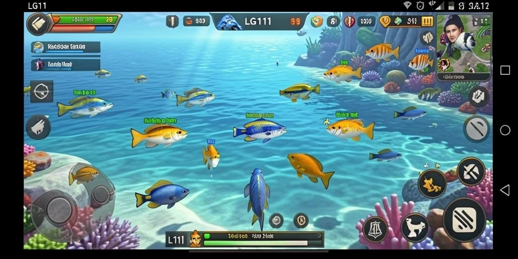 Tampilan gameplay seru dari LG111 saat menembak ikan.