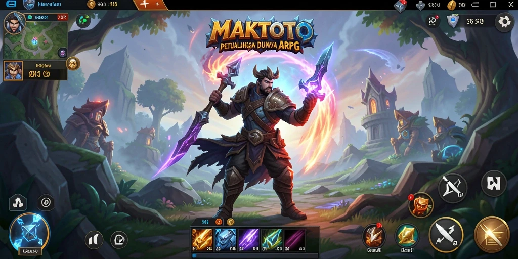 Screenshot gameplay MAKTOTO yang menampilkan pertarungan seru di arena.