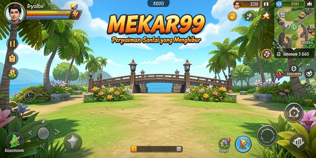 Tampilan gameplay <strong>MEKAR99</strong> yang menarik dan cerah.
