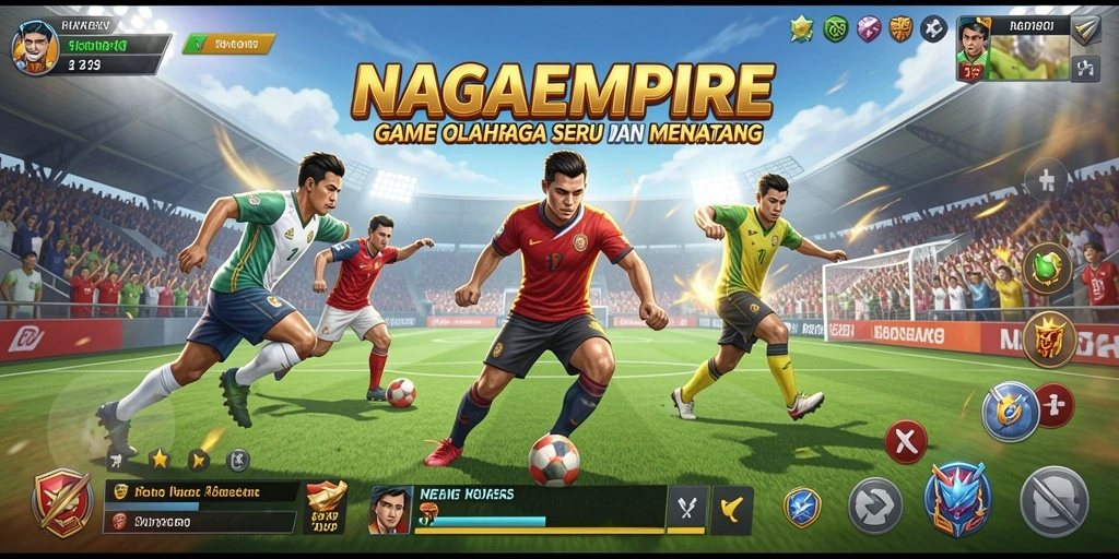 Tampilan gameplay NAGAEMPIRE dengan berbagai olahraga yang menarik.