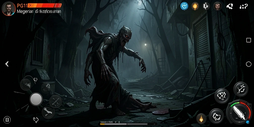 Tangkapan layar menampilkan suasana mencekam dan gameplay menegangkan PG11.