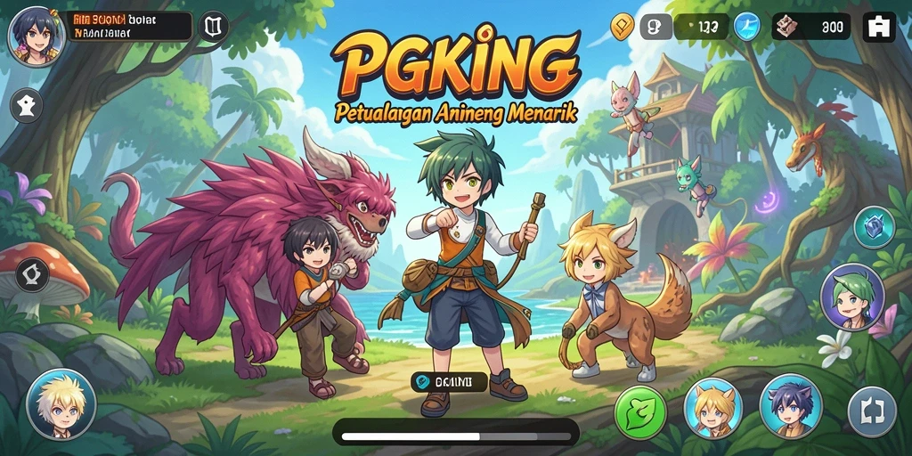 Gameplay seru PGKING dengan karakter anime yang memikat.