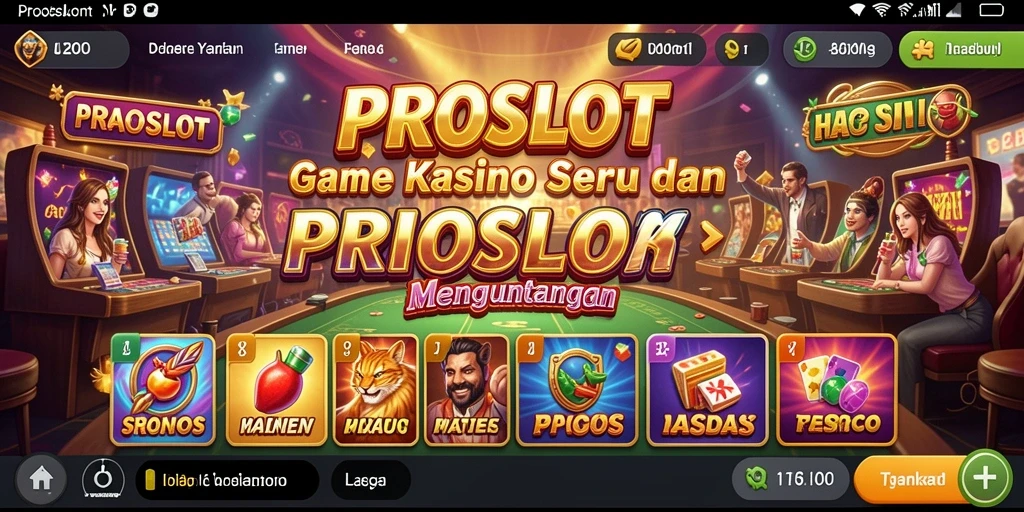 Screenshot gameplay PROSLOT menampilkan momen seru saat memenangkan jackpot.
