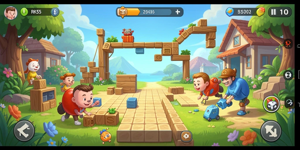 Tampilan gameplay seru dari RK55 dengan teka-teki yang menantang.