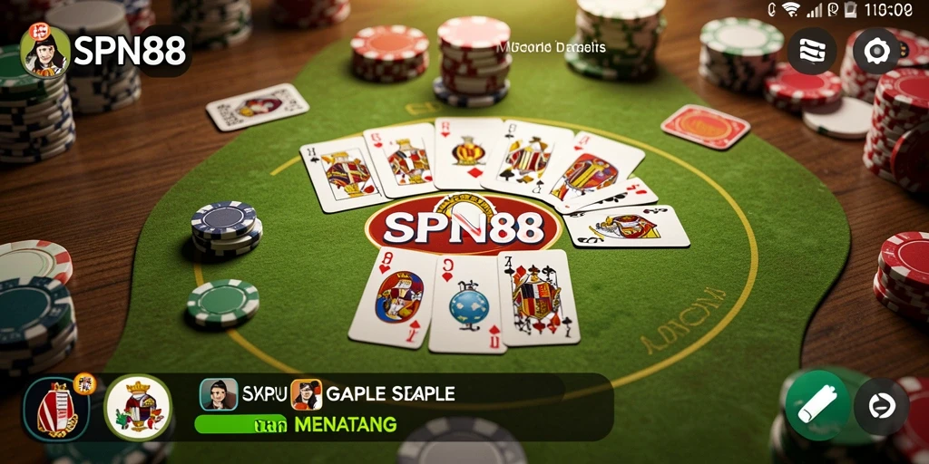 Screenshot gameplay SPN88 menampilkan serunya bermain Gaple.