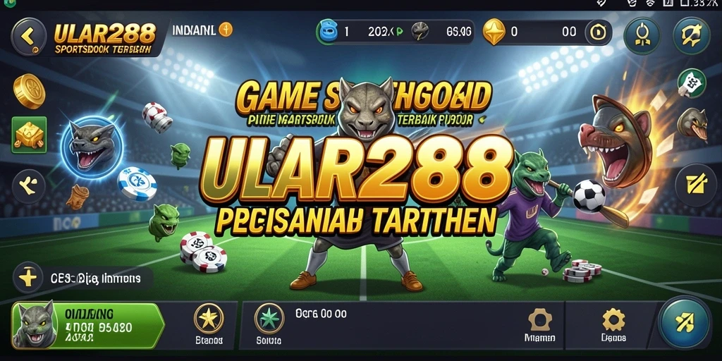 Screenshot ULAR288 menunjukkan antarmuka menarik dan gameplay Sportsbook.