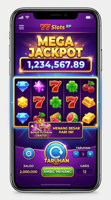 Tampilan antarmuka 77rp yang sederhana dan intuitif.